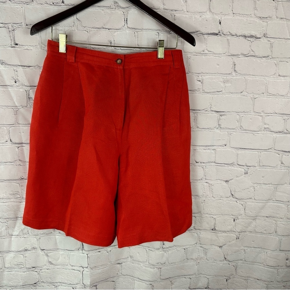 harve benard linen blend Vibrant Red dress Shorts sz 12